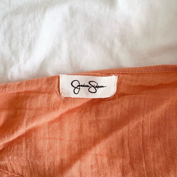 Orange Tiered Puff Sleeve Dress - Picture 3 of 3